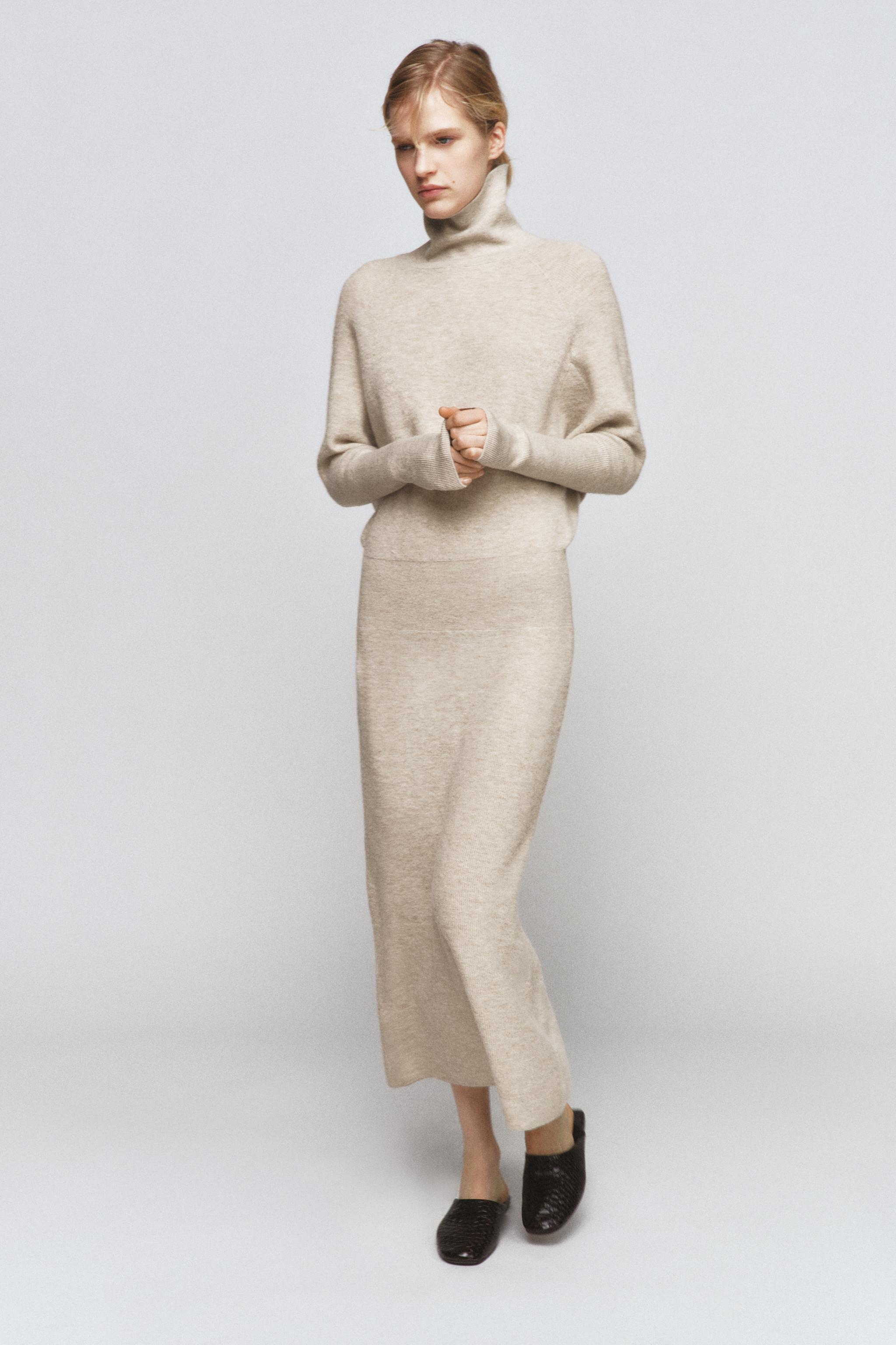 ROBE EN MAILLE MANCHES CHAUVE-SOURIS