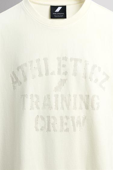 TRAINING COTTON T-SHIRT - Ecru by Zara - Image 8