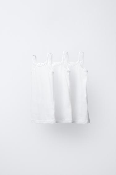 Zara THREE-PACK OF TANK TOPS - White