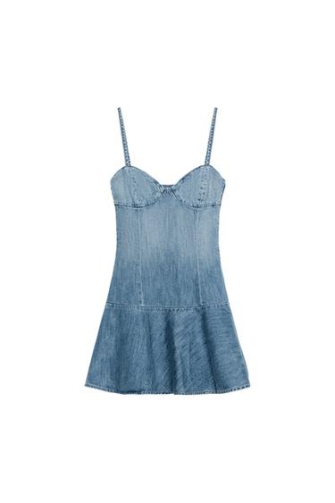 TRF DENIM MINI DRESS - Navy blue by Zara