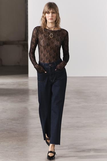 ДЖИНСЫ MARINE STRAIGHT LEG С ВЫСОКОЙ ПОСАДКОЙ И КАРМАНАМИ — ZW COLLECTION — СИНИЙ от Zara — изображение 0
