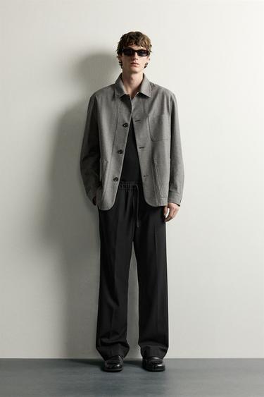 SOBRECAMISA REGULAR FIT ESTRUCTURA - Khaki claro de Zara - Imagen 0