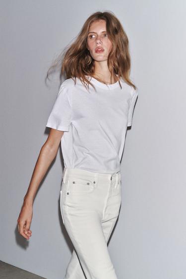 BASIC COTTON T-SHIRT - White by Zara - Image 2