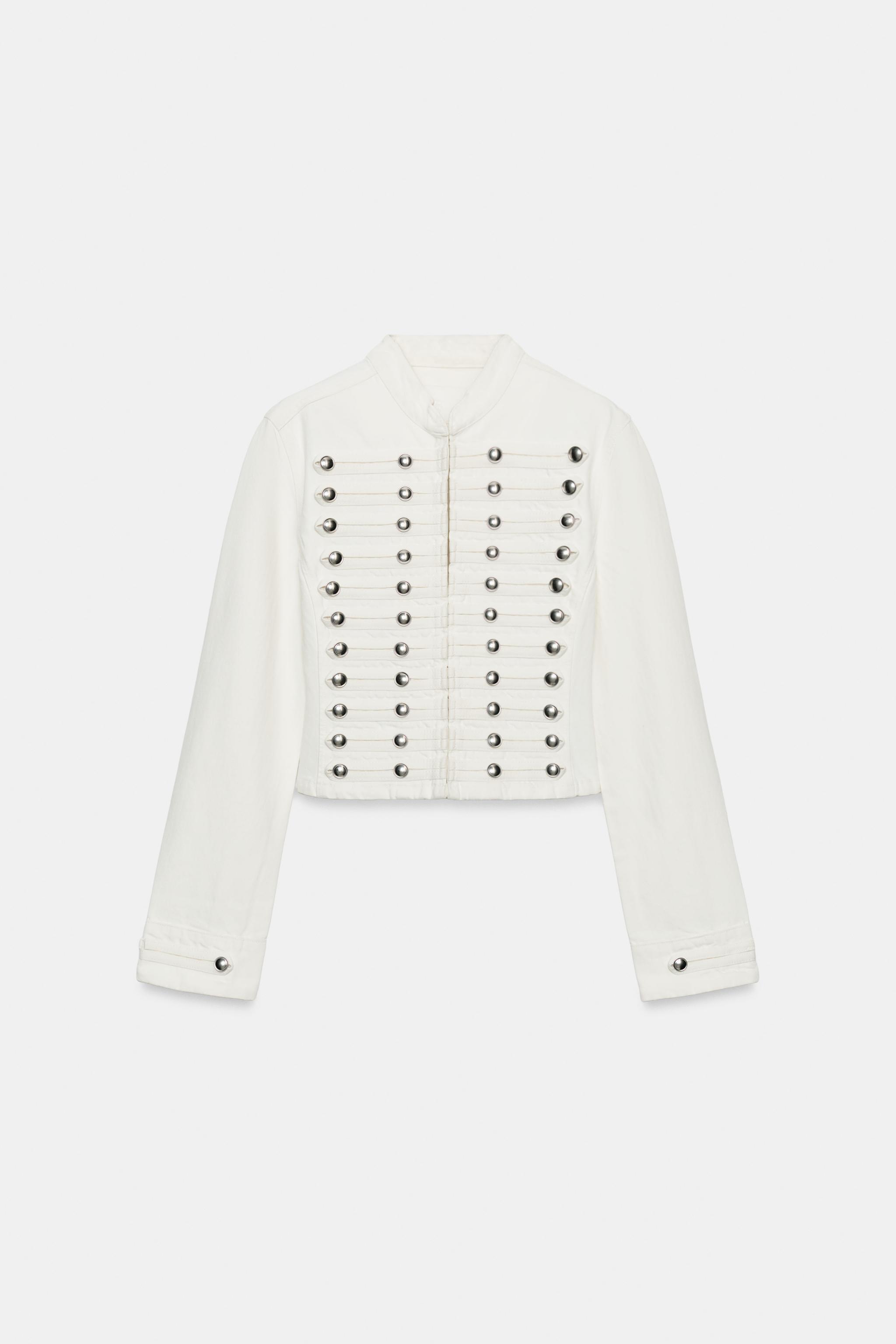 TRF FITTED BUTTON DENIM JACKET - Oyster-white | ZARA United States