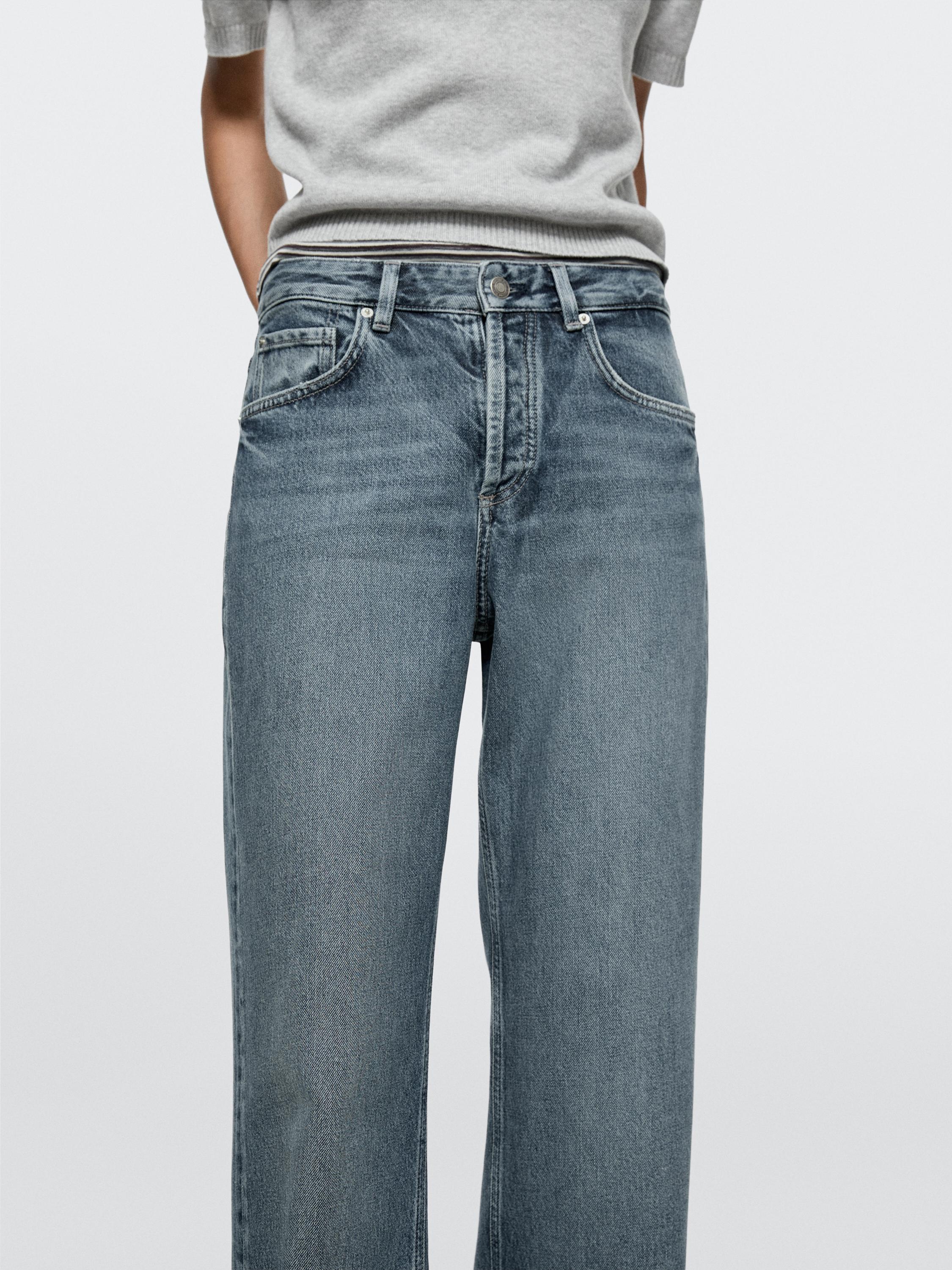 Mid-rise wide-leg jeans