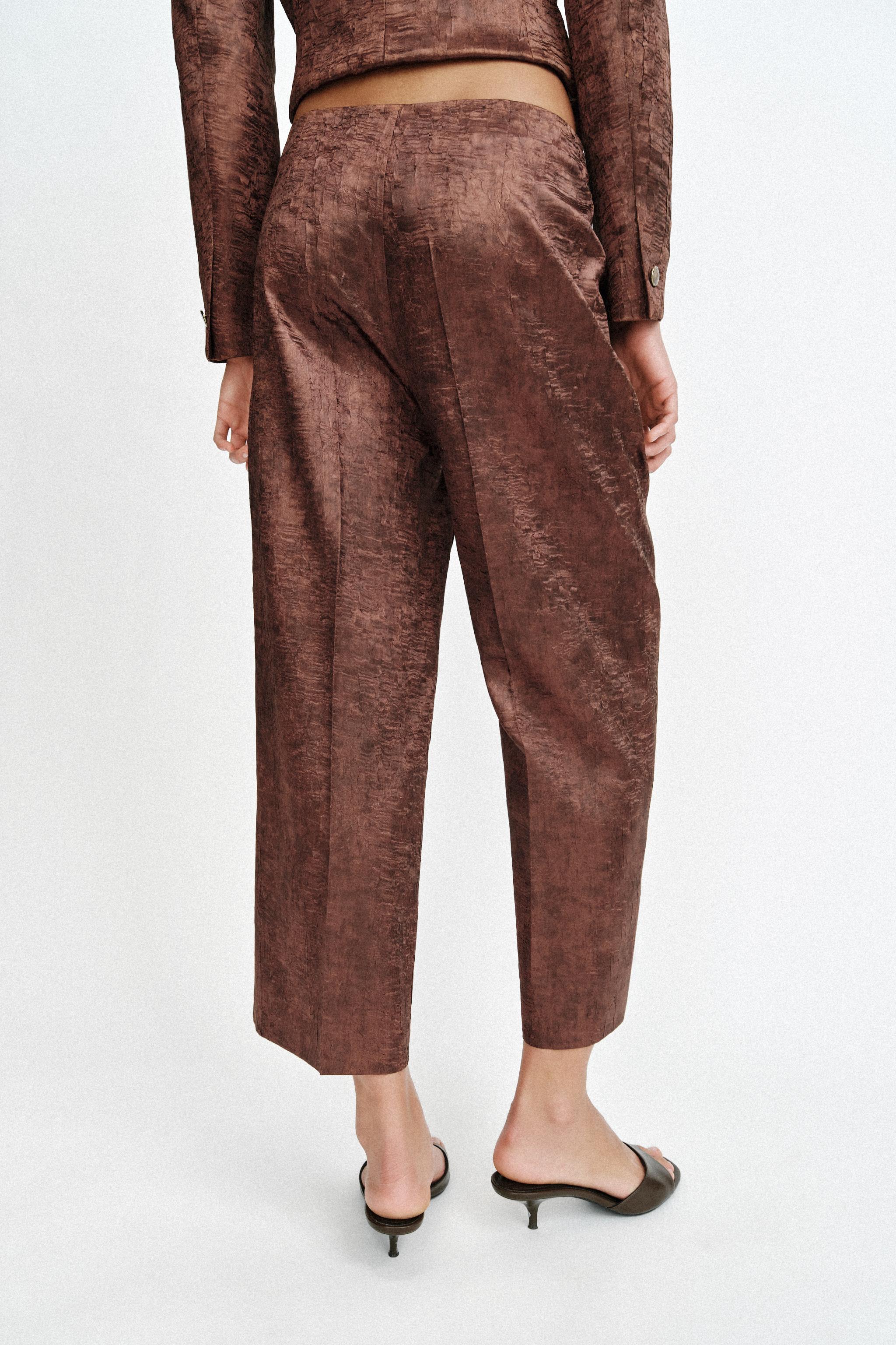 BURUŞUK GÖRÜNÜMLÜ CULOTTE PANTOLON - Görsel 4