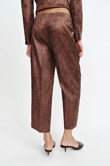 JUPE-CULOTTE EFFET FROISSÉ - Cuivre de Zara - Image 3