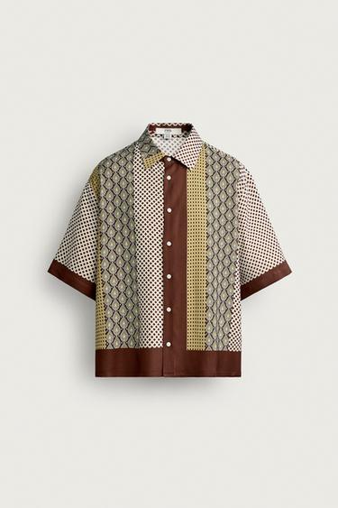 Zara LIMITED EDITION MIXED PRINT FLOWY SHIRT - Printed
