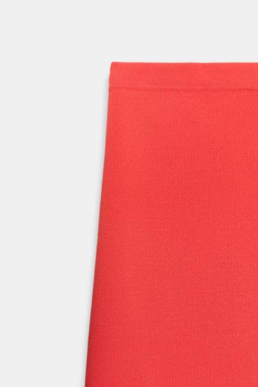 MINI JUPE EN MAILLE - Corail rouge de Zara - Image 8