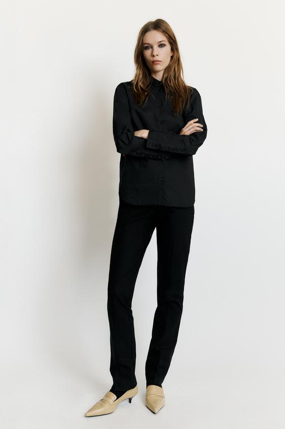 STRAIGHT-LEG TROUSERS WITH BELT LOOPS - Black by Zara - Image 0