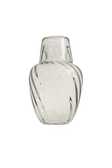 Zara STRIPED BOTTLE AND TUMBLER SET (SET OF 2) - Transparent