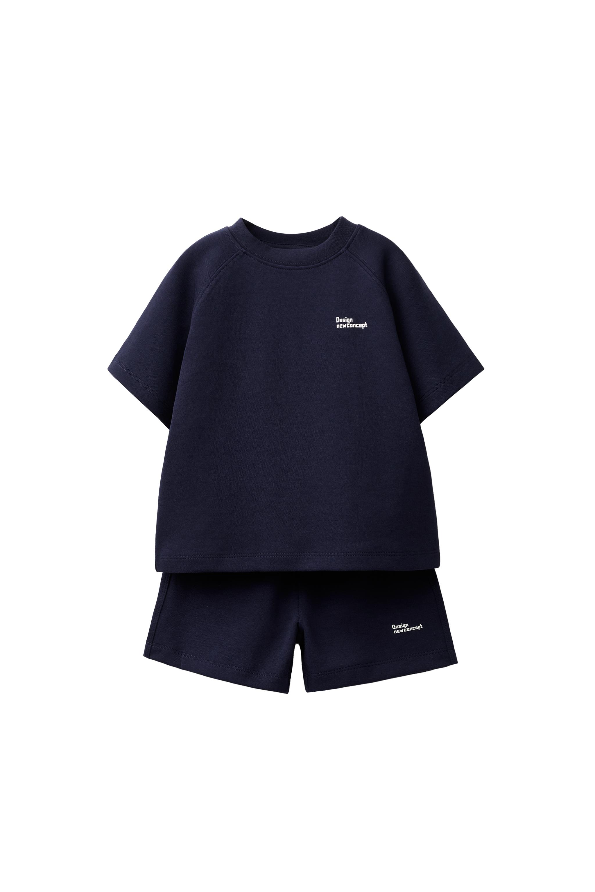 INTERLOCK T-SHIRT AND SHORTS JOGGING SET - Navy blue | ZARA Canada