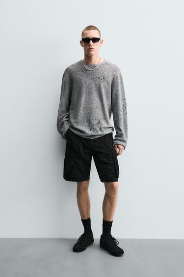 JERSEY RELAXED FIT SALPICADURAS - Azul claro de Zara - Imagen 0