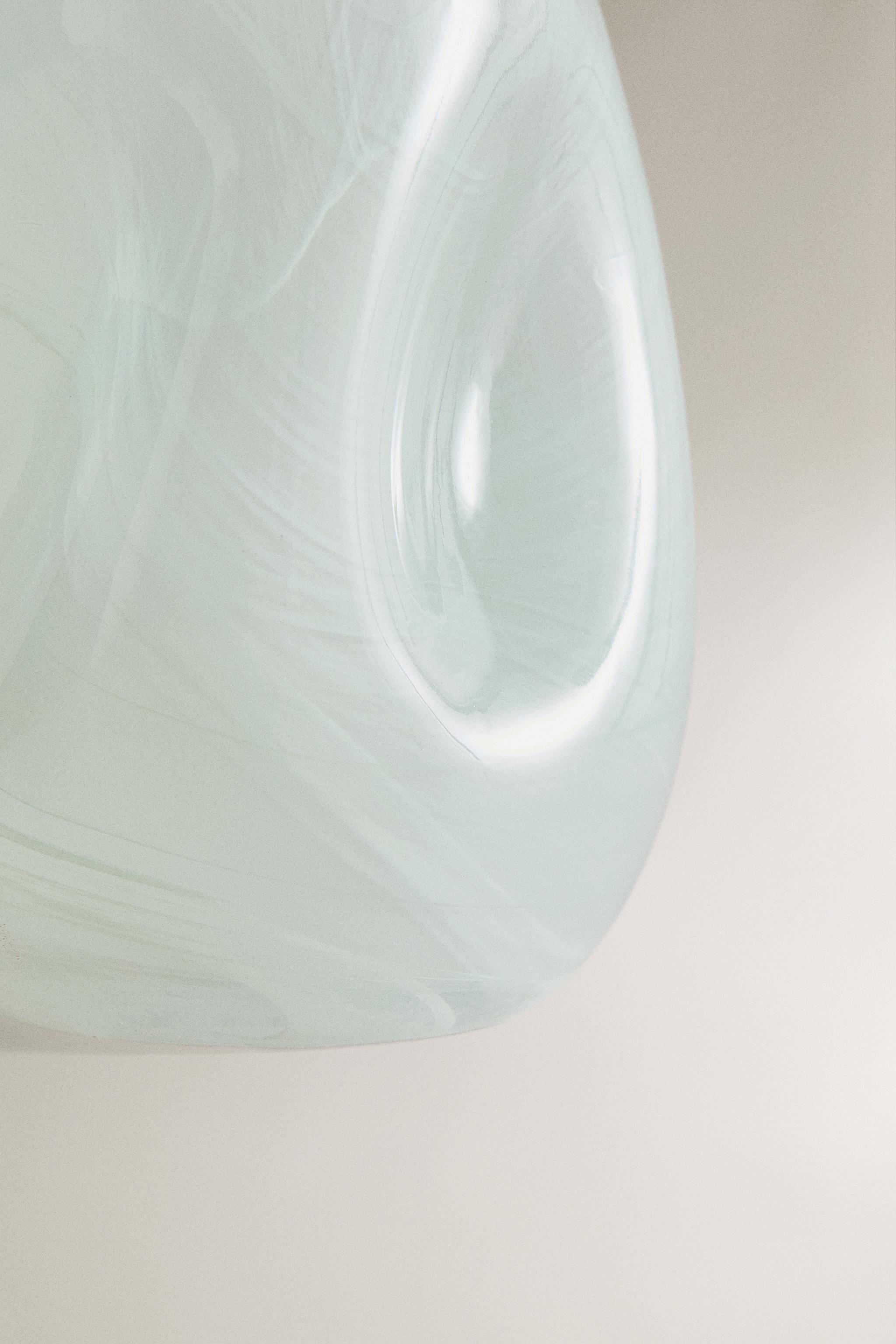 SHADED GREEN GLASS TOOTHBRUSH HOLDER