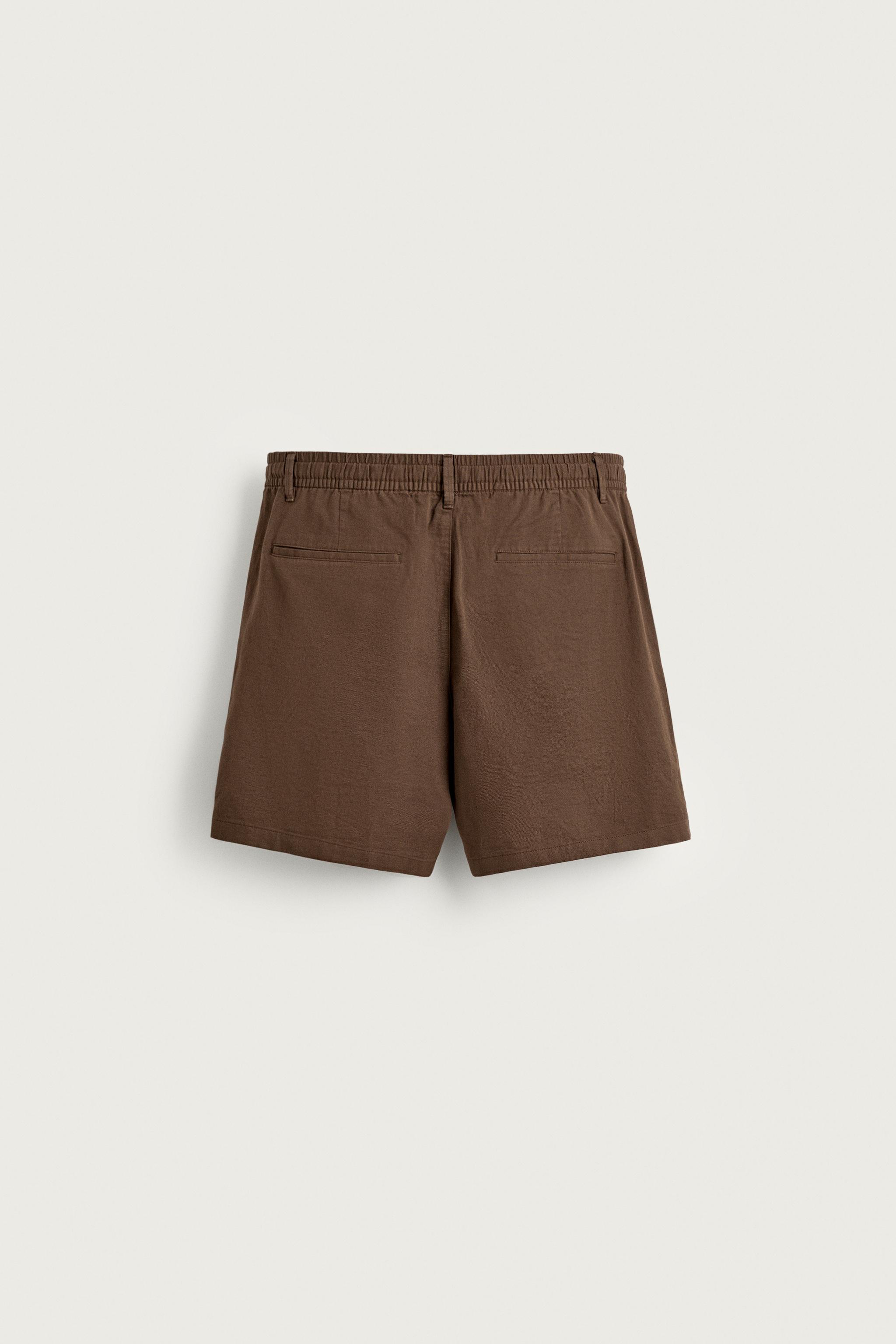 COTTON-LINEN RELAXED FIT SHORTS