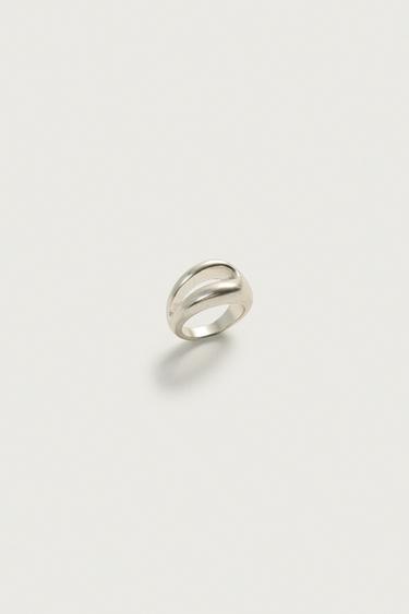 HOLLOW METAL RING — Silver 1