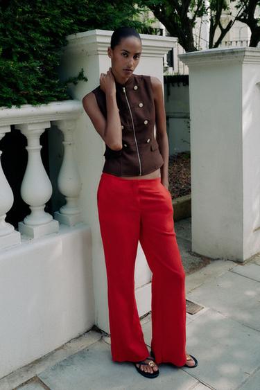 ZIP-UP WAISTCOAT - Brown by Zara - Image 0