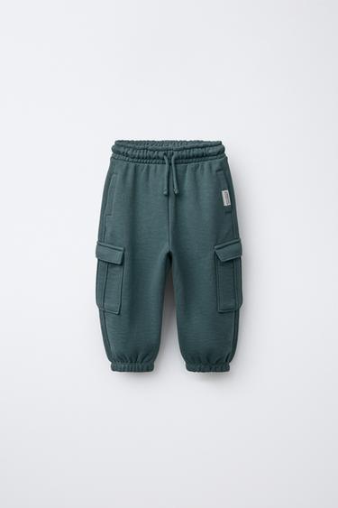 FLEECE CARGO JOGGERS - Petrol blue by Zara