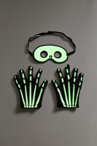 CHILDREN'S SKELETON HALLOWEEN COSTUME WITH GLOVES AND EYE MASK - Black de Zara - Image 3