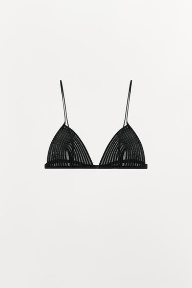 Zaras BRALETTE TU PIEL 100% - Svart