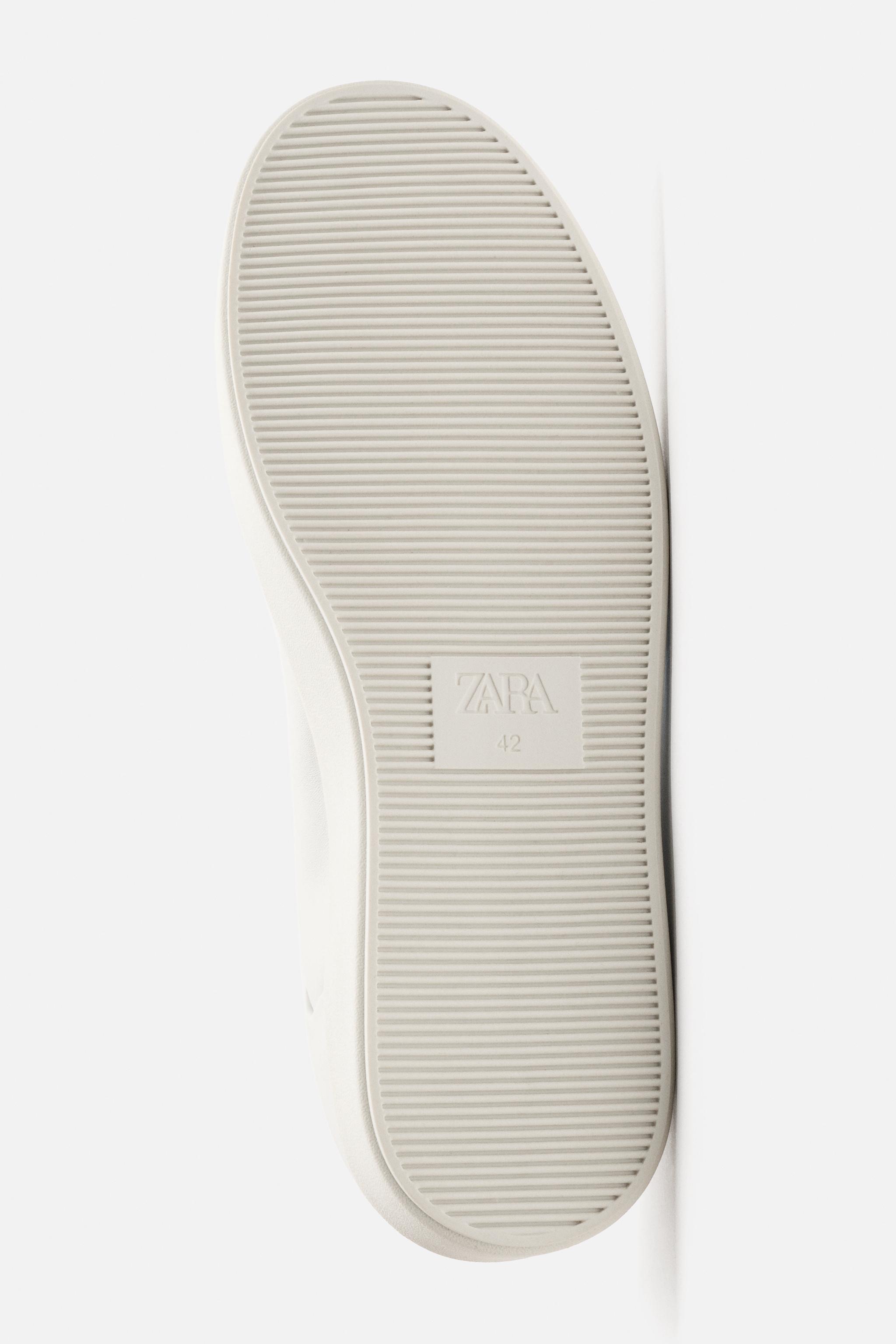 レザーレースアップスニーカー - ホワイト | ZARA Japan / 日本
