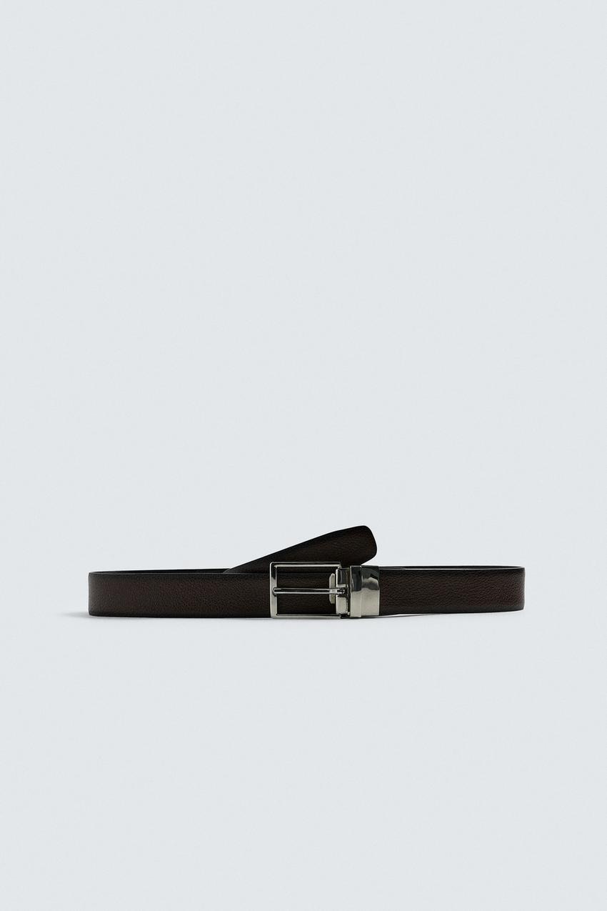 REVERSIBLE LEATHER BELT - Brown | ZARA United States display picture 1