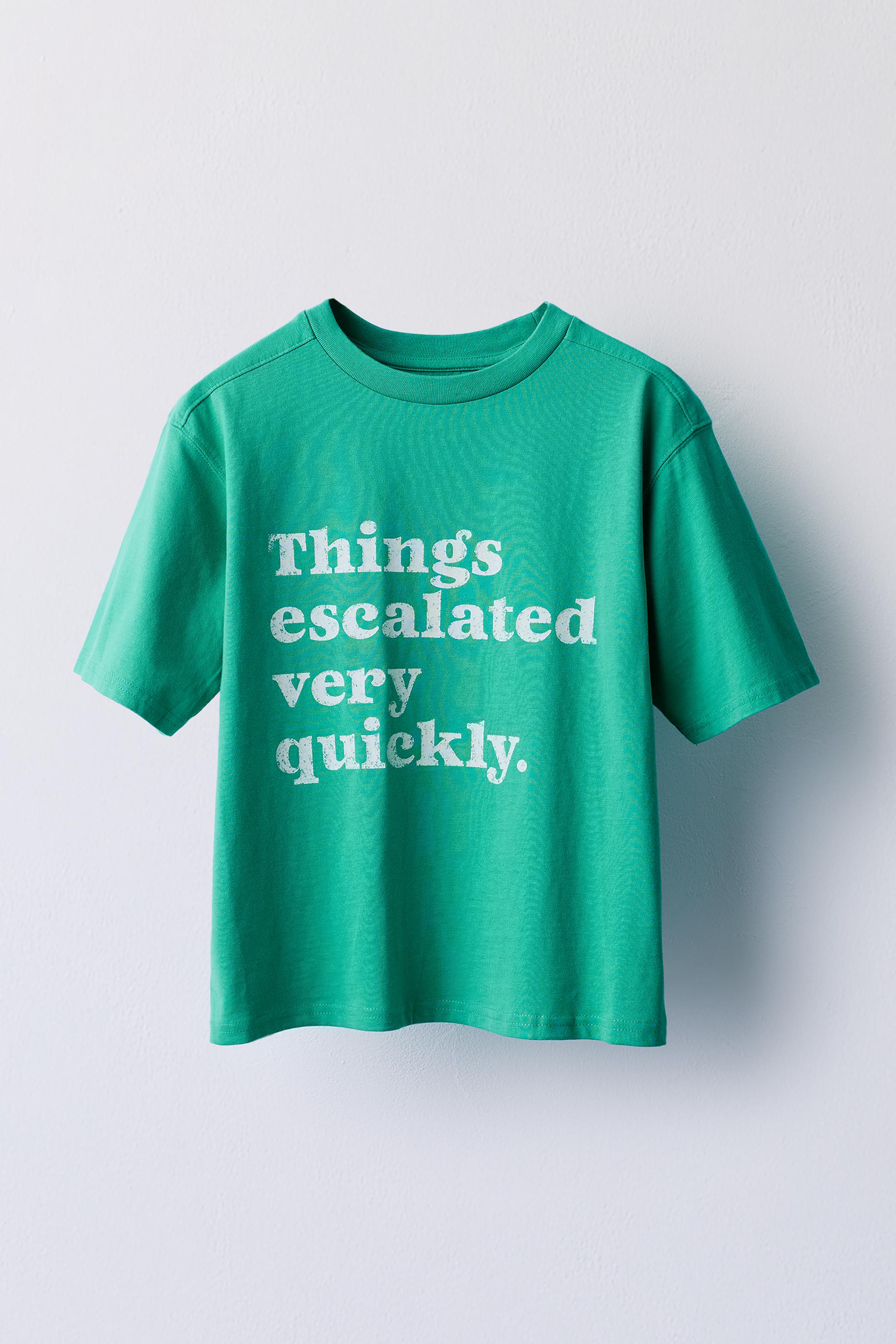 TEXT PRINT T-SHIRT — Turquoise