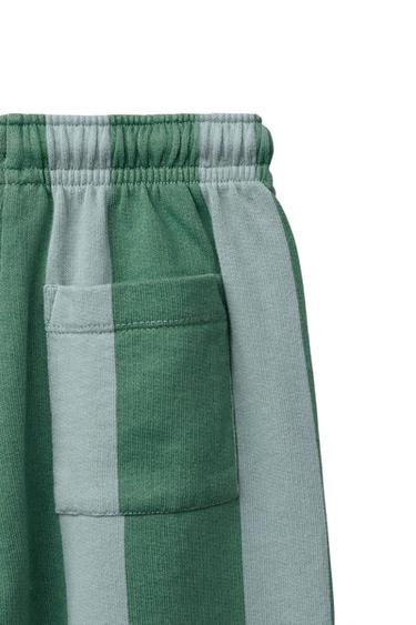 STRIPED PLUSH CULOTTES - Green stripe by Zara