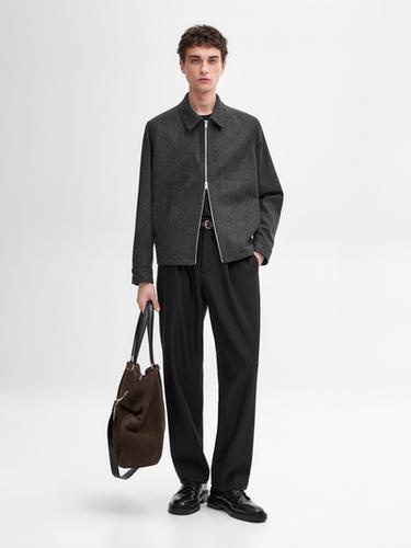 Zara Herringbone wool blend cardigan - Gray - Image 0