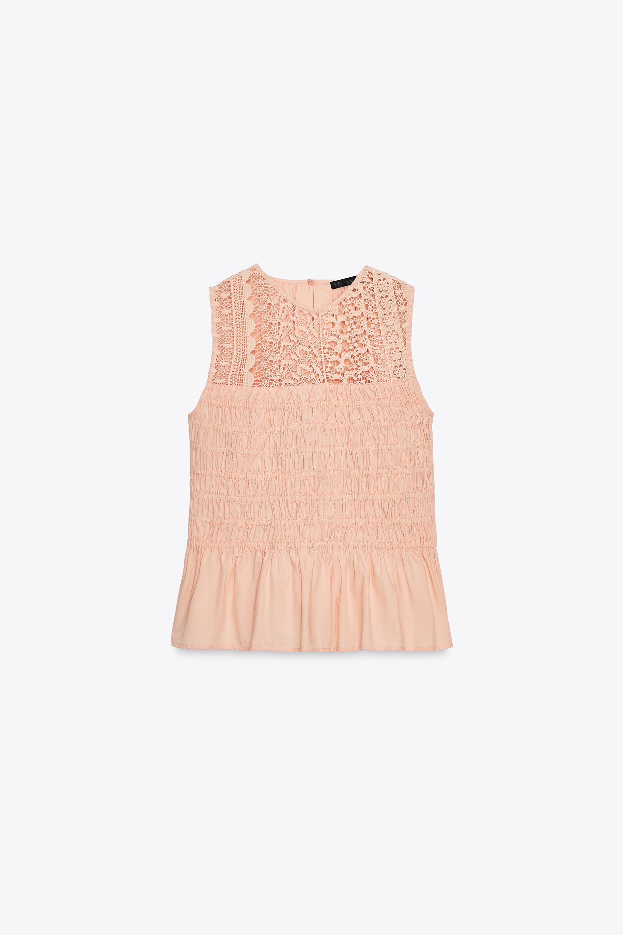 RUFFLED ELASTIC TOP - Tangerine | ZARA United States