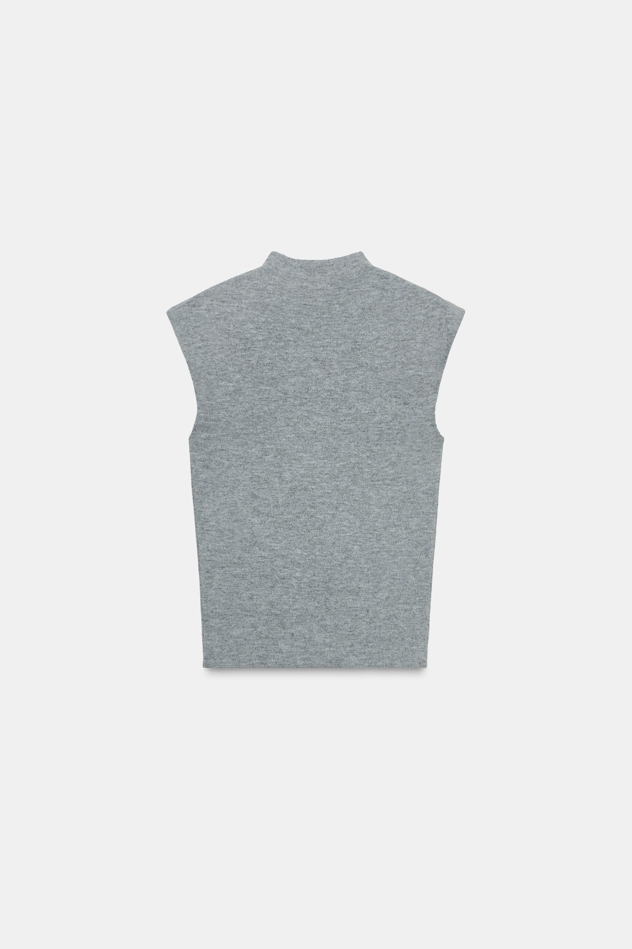 EMBOSSED FLORAL JEWEL TOP - Gray | ZARA United States