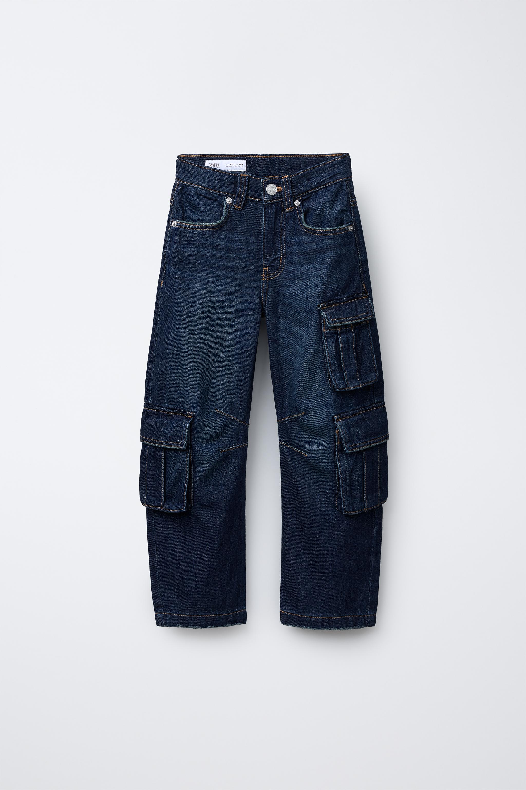 MULTI-POCKET DENIM TROUSERS - Blue | ZARA New Zealand