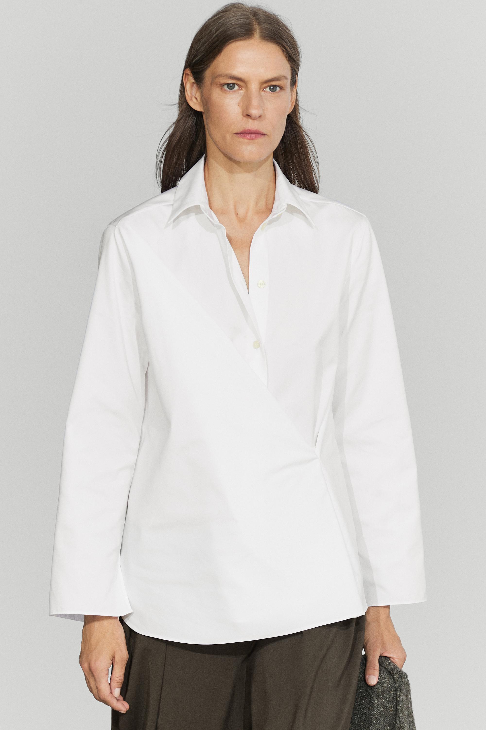 100% cotton poplin crossover shirt