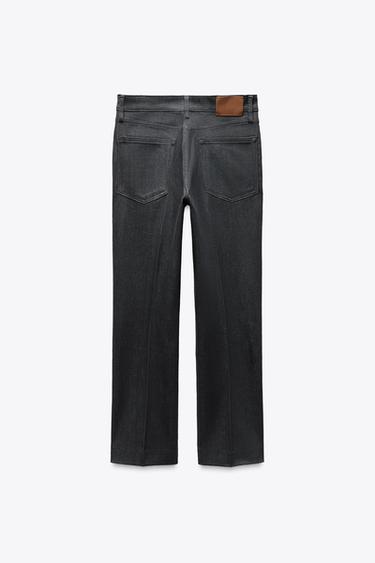 ZW COLLECTION BOOTCUT HIGH-WAIST CROPPED JEANS - Grey by Zara - Image 5