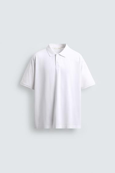 TECHNICAL PIQUÉ TEXTURED POLO SHIRT - White by Zara