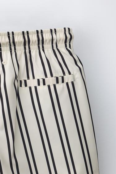 2-6 YEARS / STRIPED SWIM SHORTS - Ecru / Black by Zara - Image 3