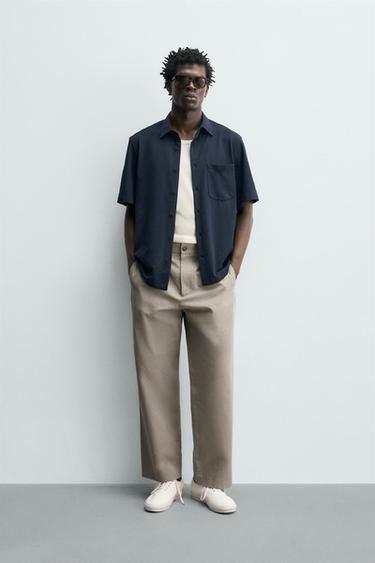 REGULAR FIT TEXTURED SHIRT - Navy blue by Zara