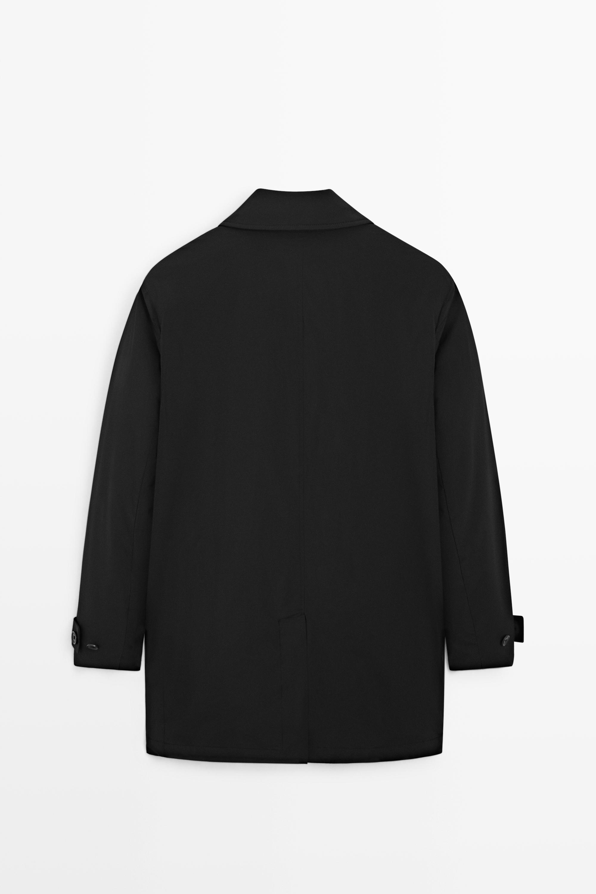 Technical fabric trench coat