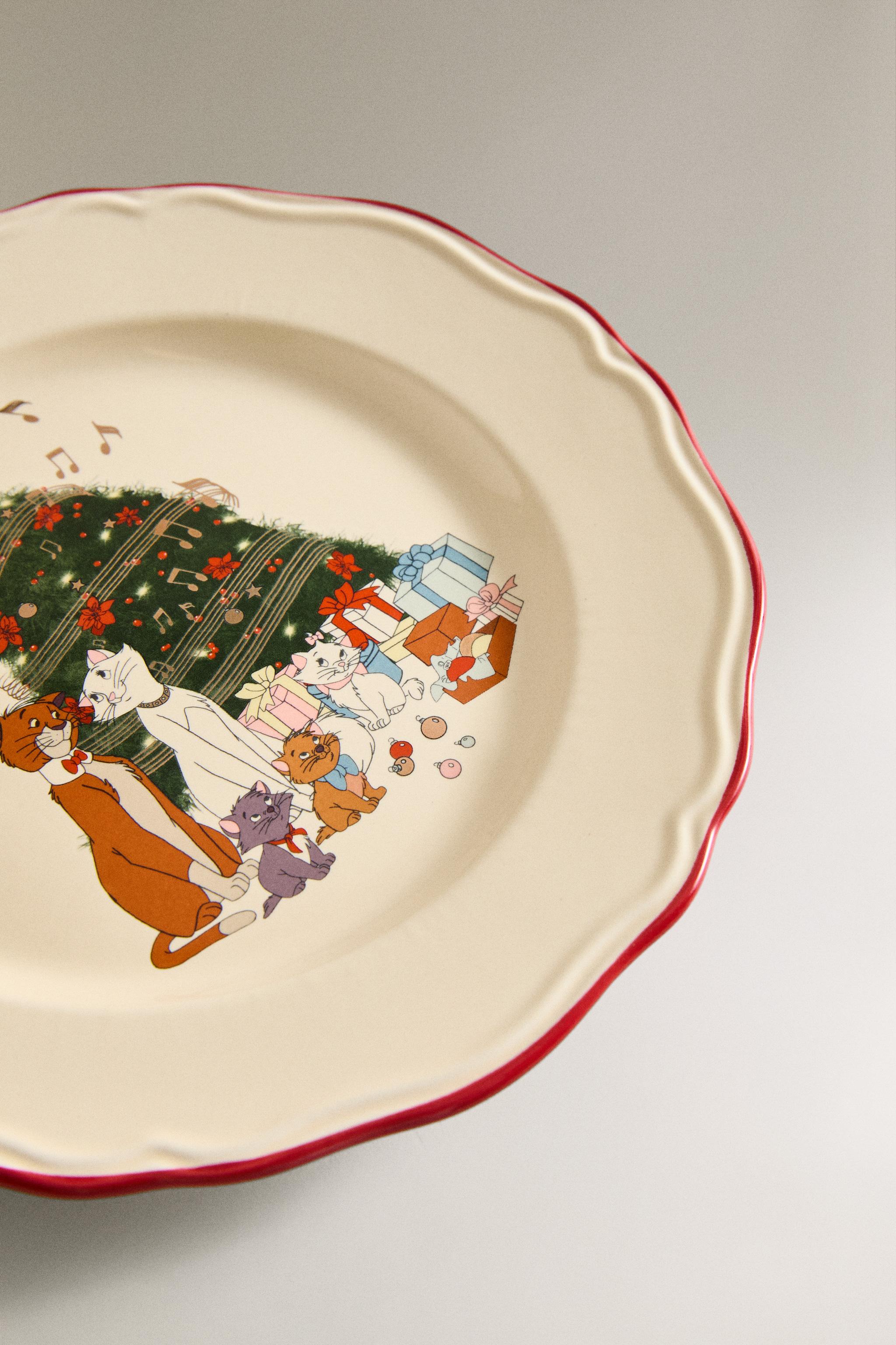 CHILDREN'S CHRISTMAS STONEWARE PLATE THE ARISTOCATS ©DISNEY