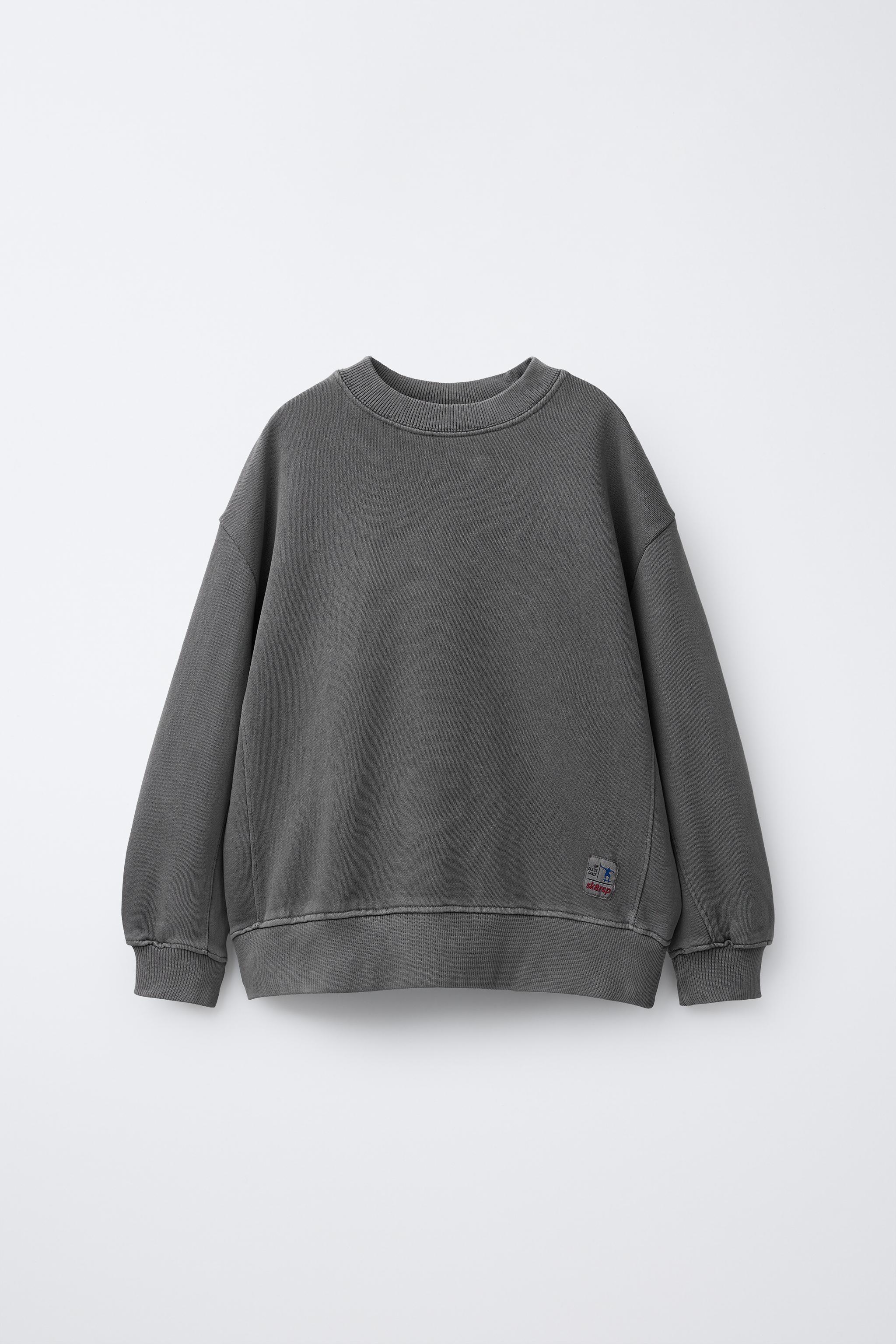トップス Stone  23-24AW Garment Dye Sweat GARMENT DYE LABEL SWEATSHIRT - Anthracite grey | ZARA United