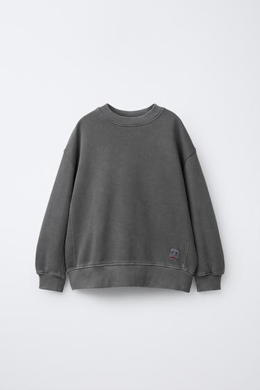 GARMENT DYE LABEL SWEATSHIRT - Anthracite grey by Zara - Image 0