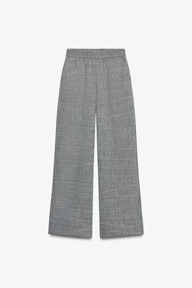 FLECKED WIDE-LEG TROUSERS - Grey marl by Zara - Image 4