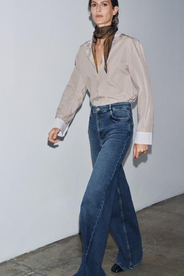 ZW COLLECTION HIGH-WAIST WIDE-LEG JEANS - Blue by Zara