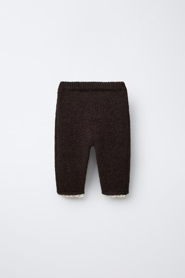 LEGGING EN MAILLE AVEC DENTELLE - Marron de Zara - Image 1