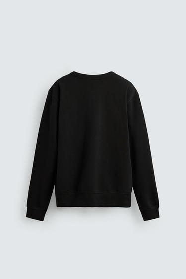 BASIC CREW NECK SWEATSHIRT - Black by Zara - Image 6