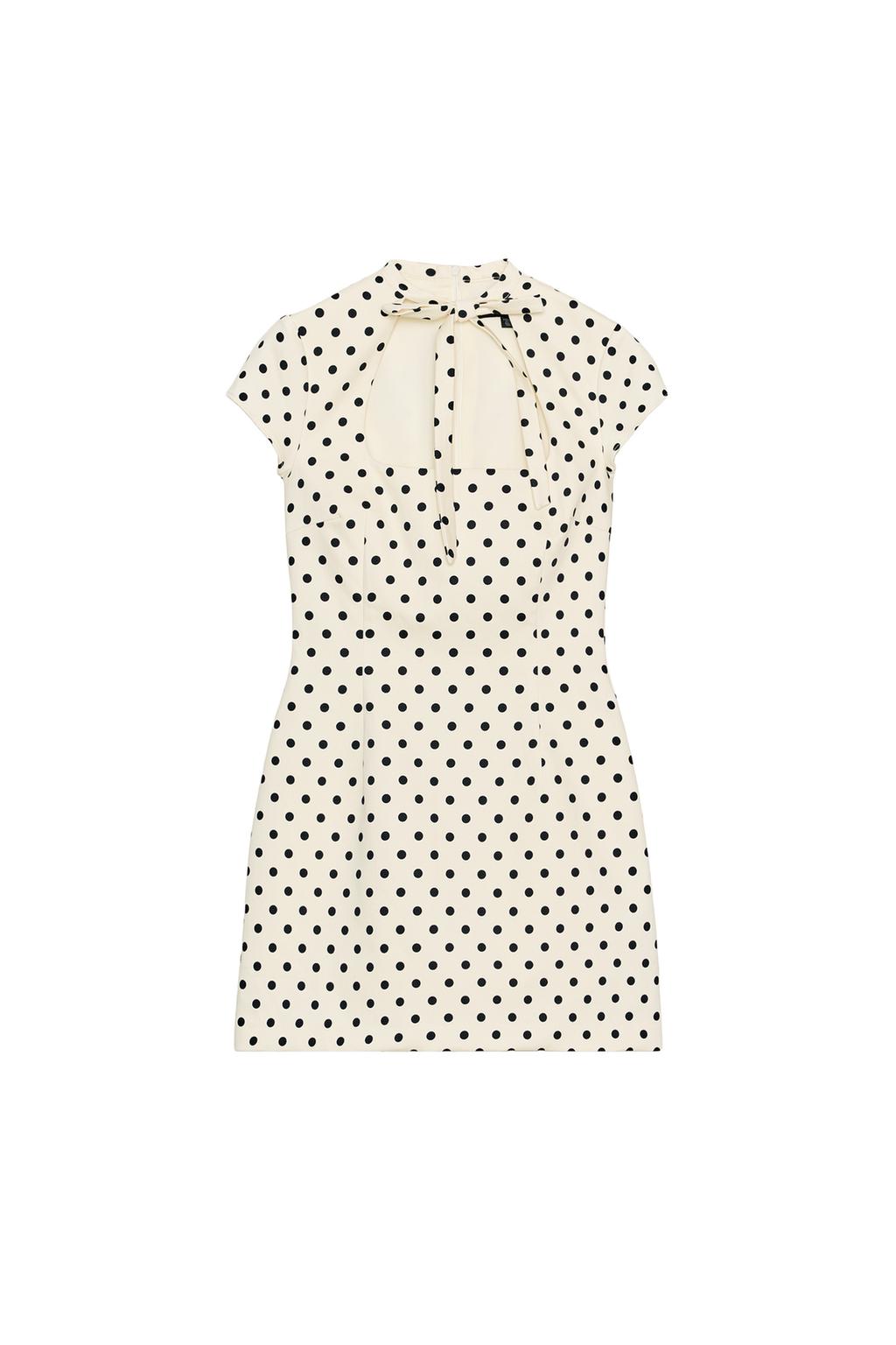SHORT POLKA DOT TIE DRESS - image 3