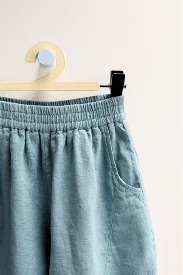 ZARA TIMELESS - 100% LINEN BALLOON TROUSERS - Mid-blue by Zara - Image 2