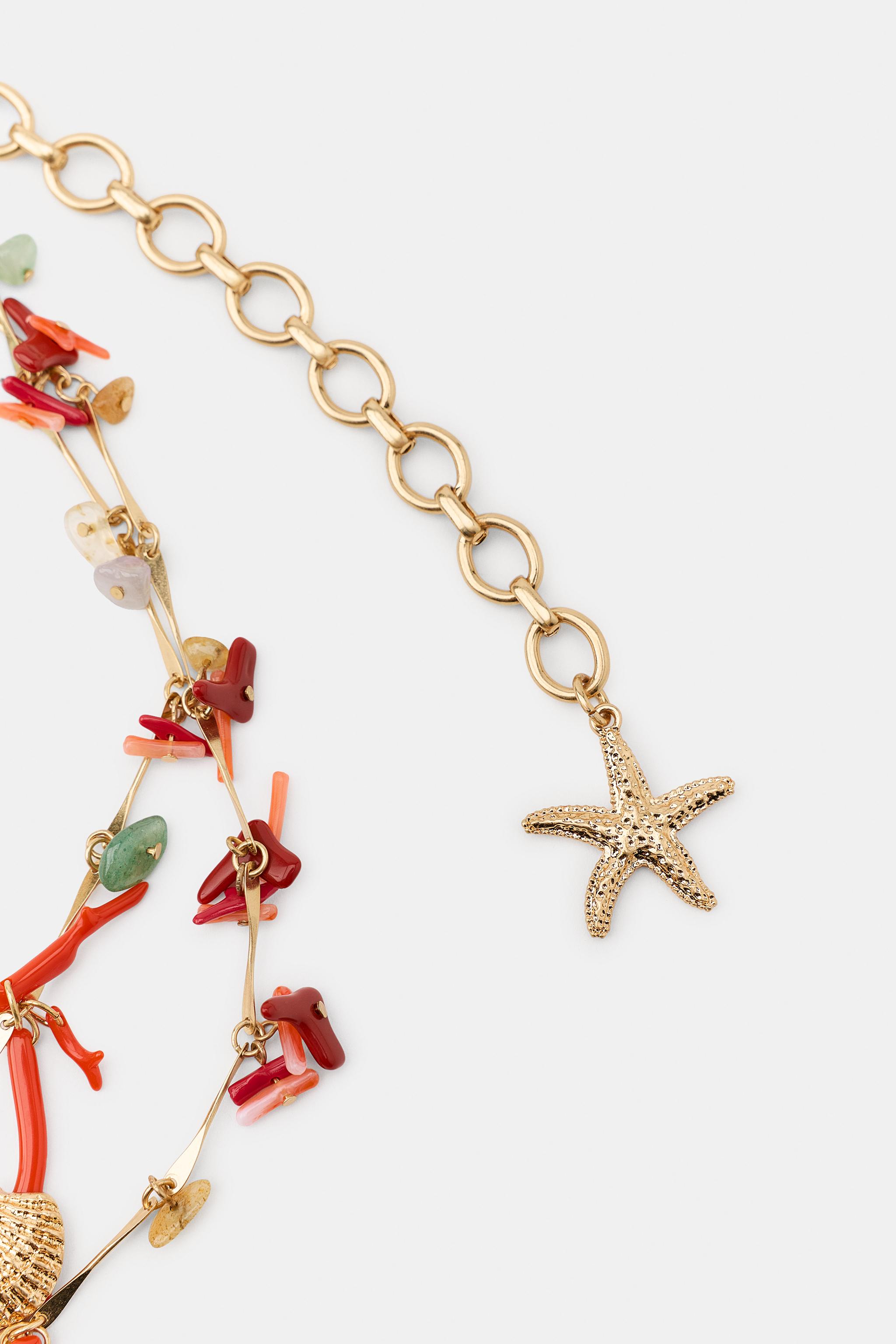 Женские аксессуары Zara METAL BELT WITH MARINE CHARMS — фото 5