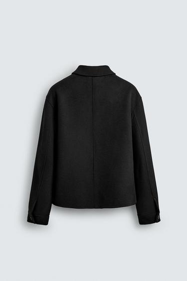 BLOUSON EN LAINE ZIPPÉ ORIGINS - Noir de Zara - Image 7