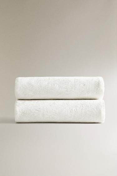 COUVRE-LIT JACQUARD FLEUR - Blanc de Zara - Image 4